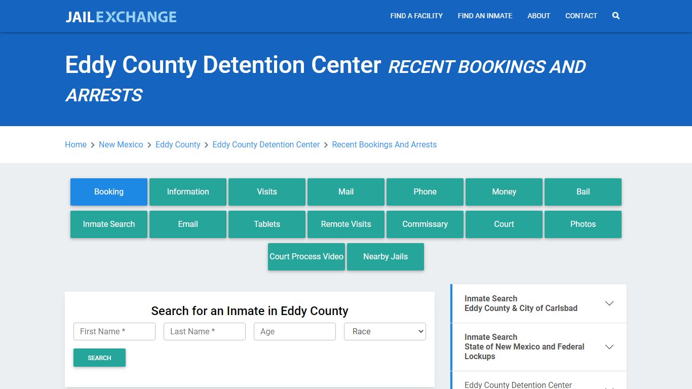 Eddy County Detention Center Recent Bookings And Arrests - Jail Exchange